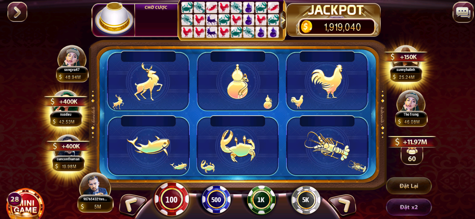 Ảnh chụp màn hình ứng dụng Sicbo Game - Giao diện chính